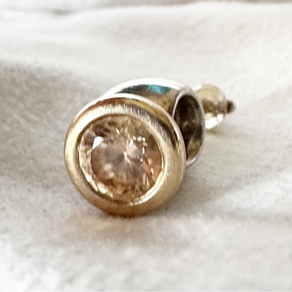 PANDORA Rare Retired Buttercup Dangle Charm w/ 14k Gold and Champagne CZ Details - Picture 3 of 10